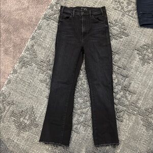 MOTHER Black Straight Leg Jeans